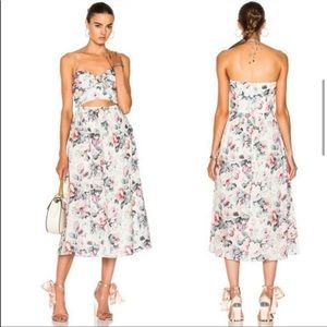 NEW. Zimmermann Jasper Tie Floral Cutout Cotton Midi Boho Dres Size 6.